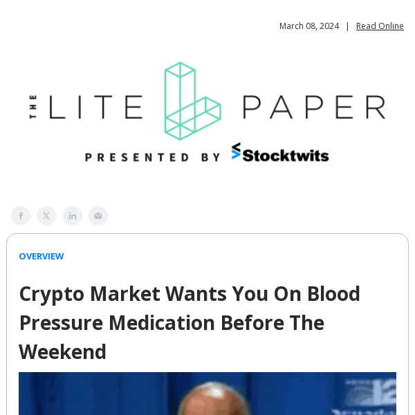 Crypto Market Wants You On Blood Pressure Medication Before The Weekend