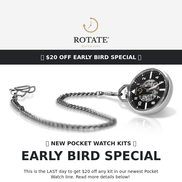 LAST CALL 📣 Pocket Watch Kits Early Bird DEAL 🎉