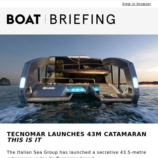 Tecnomar launches radical catamaran This Is It