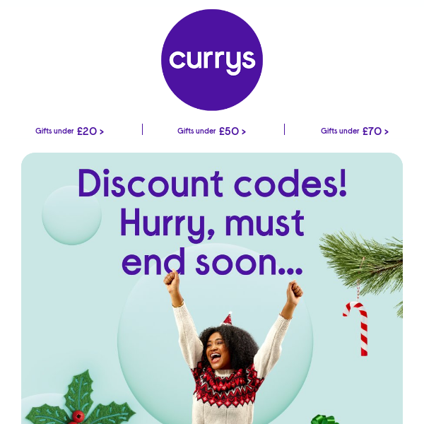 👉 Lots of discount codes... Don't miss your last chance to celebrate Christmas with Currys