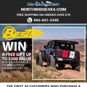 Free Gift With New Bestop Supertop Squareback Soft Top!