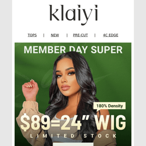 TODAY. $89=24" Wig Flash Sale!