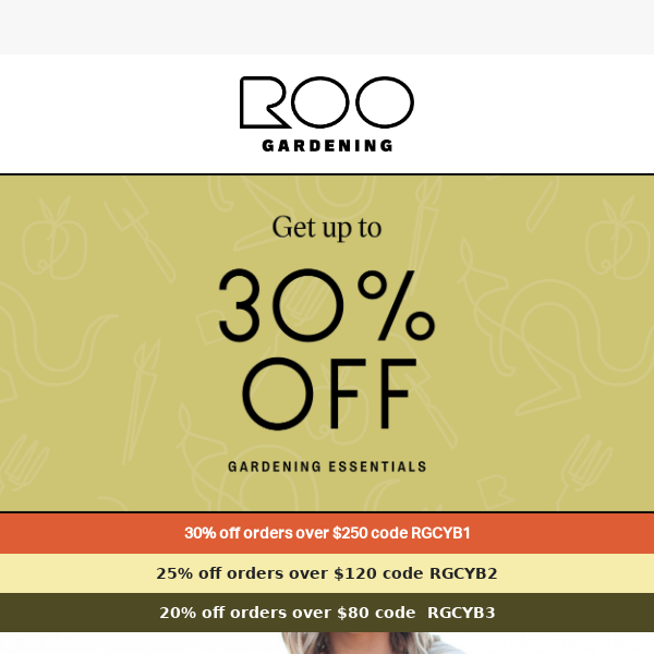 Cyber Monday Savings: Up to 30% Off Gardening Essentials at Roo!