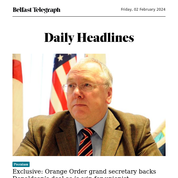 Orange Order grand secretary backs Donaldson’s deal