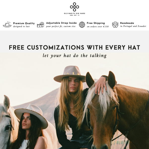 GET CREATIVE — free customization with your hat ✨