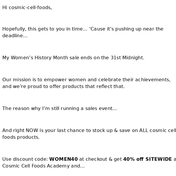 [2 Days Left] 40% OFF Women's History Month Sale