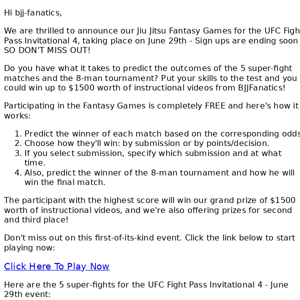 UFC Fightpass Fantasy Games! Don't Miss This!