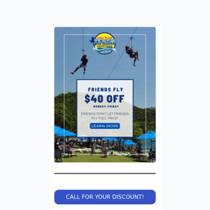 Friends Fly $40 OFF