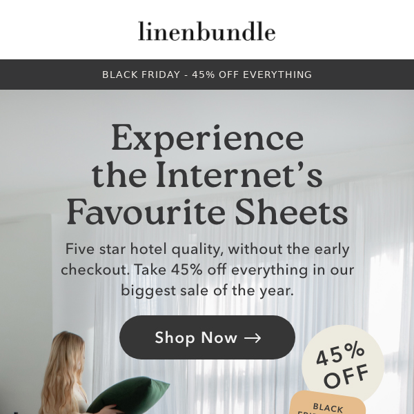 The Experience the Internet's Favourite Sheets - 45% Off