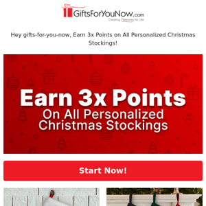 3x Points on Personalized Christmas Stockings