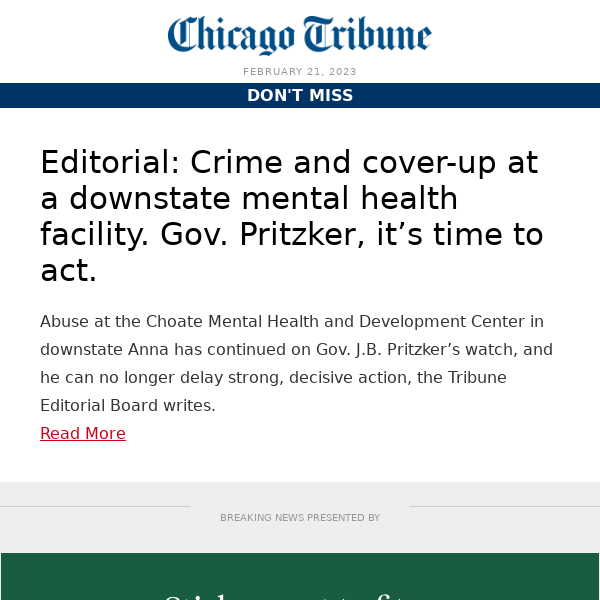 Editorial: Crime and cover-up at a downstate mental health facility. Gov. Pritzker, it’s time to act.