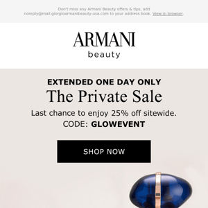 Coming Soon: The Private Sale - Armani Beauty