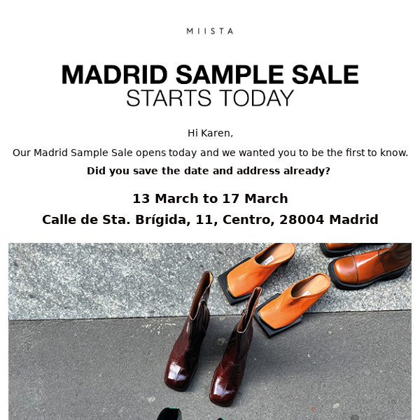 MADRID SAMPLE SALE