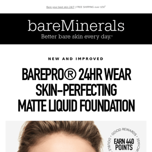 NEW BAREPRO® 24HR Wear Skin-Perfecting Matte Liquid Foundation