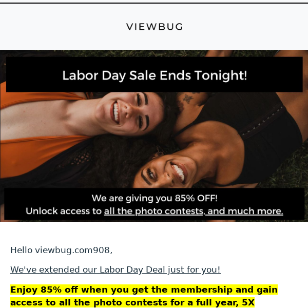 Your VIEWBUG membership: Ends tonight