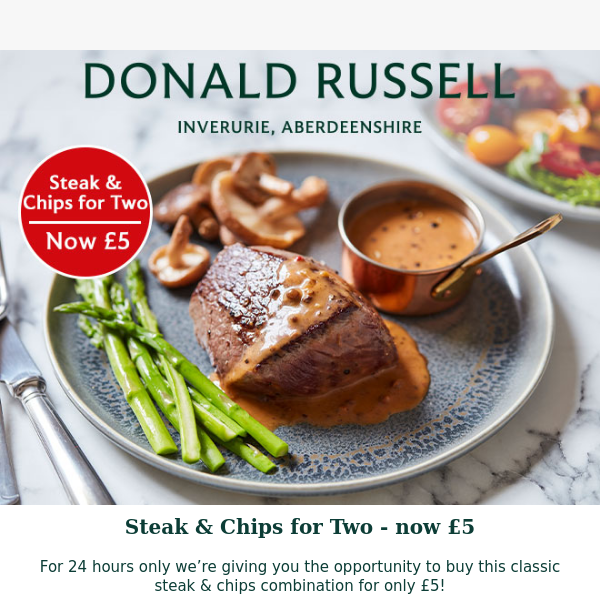 FLASH | Steak & Chips for 2 - £5 💥😍
