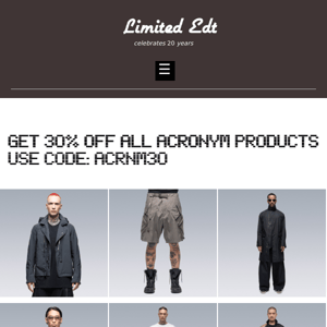 Enjoy 30% off on ACRONYM products