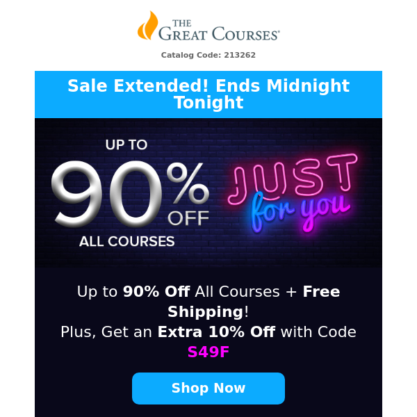 Sale Extended - Free Shipping on All Courses + 10% Off!