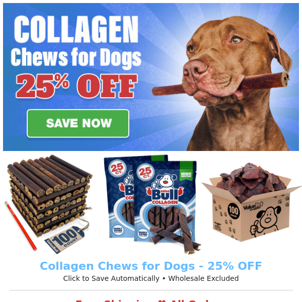 Collagen For Dogs > 25% Off