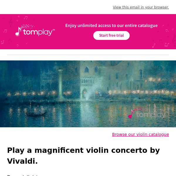 🎻 New sheet music: Play a magnificent violin concerto by Vivaldi