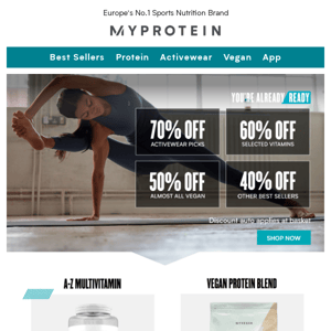 Time to stock up My Protein - up to 70% off