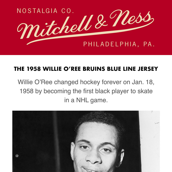 Introducing the 1958 Willie O'Ree Bruins Jersey