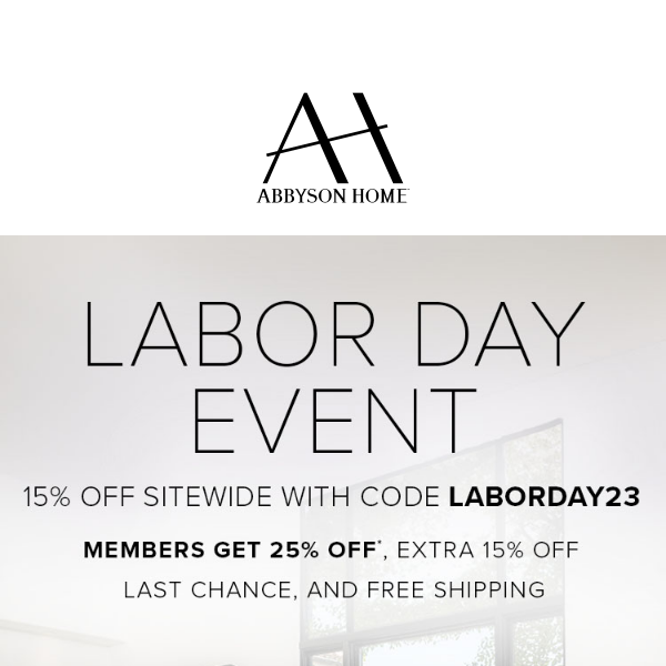 15% Off SITEWIDE | Labor Day Event