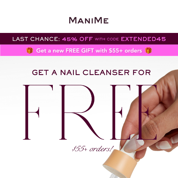 CONGRATS! ManiMe just sent you a new free gift.