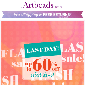 LAST DAY! Up to 60% Off Select Flash Sale Beading Supplies