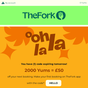 The Fork Uk, it's your lucky day!