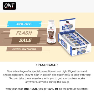 ⚡ FLASH SALE 40% off: time for a snack 🍫