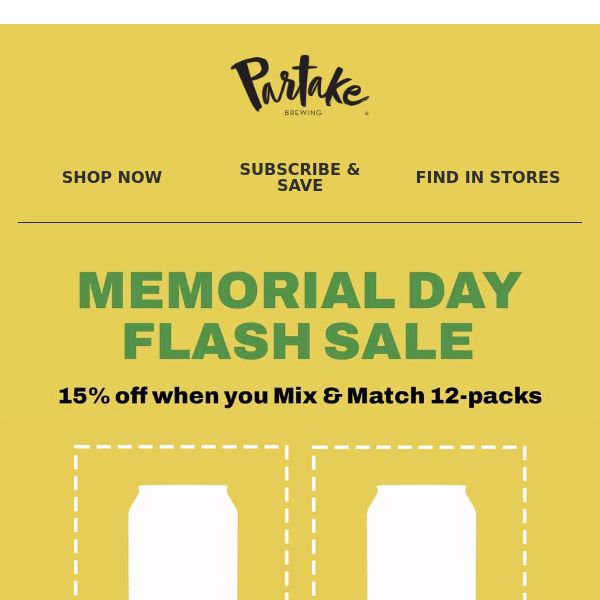Partake's Memorial Day Sale Starts Now ☀️