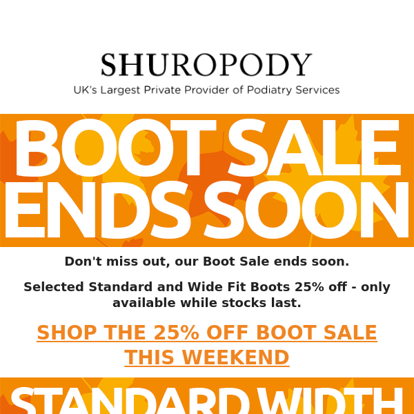 25% Off Boot Sale ends soon.