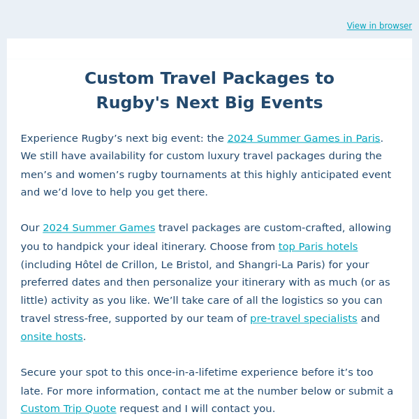 Paris Summer Games Travel Packages: 2024 Custom Planning