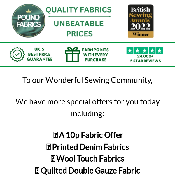 Pound Fabrics, Award Winning