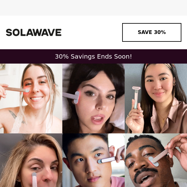 Take 30% off! Save ⏱️ save 💸 save 😊 w/ the New Solawave