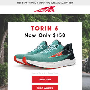 Torin 6 - now $150!