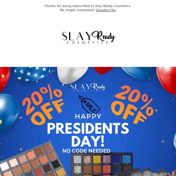 Presidents’ Day sale