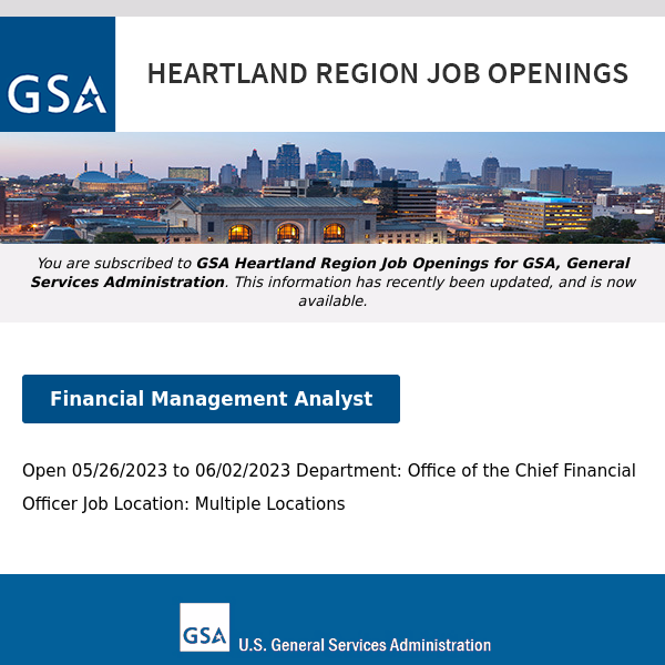 New/Current Job Opportunities in the GSA Heartland Region