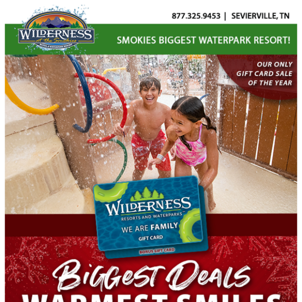 🎁 SAVE ON WILDERNESS GIFT CARDS TODAY! 🎁