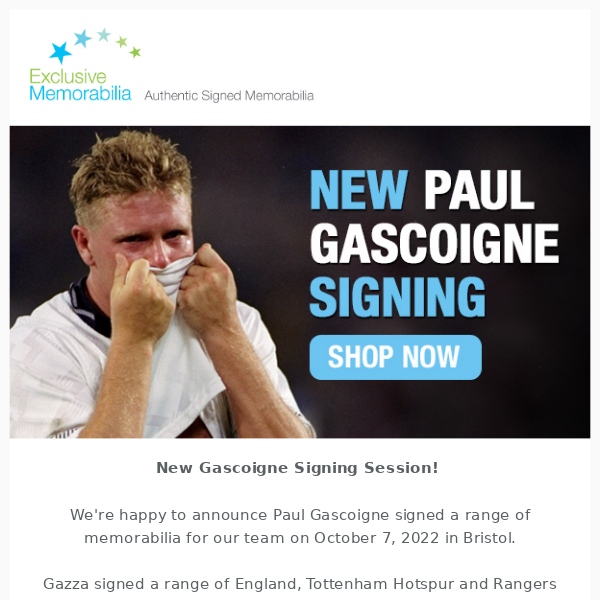 New Paul Gascoigne Signing! ⚽