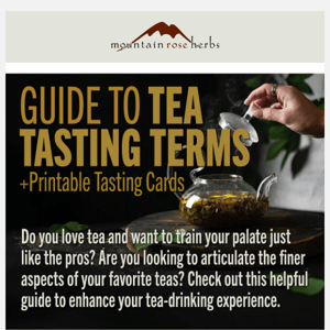 Guide to Tea Tasting Terms + Printable Tea Scorecard