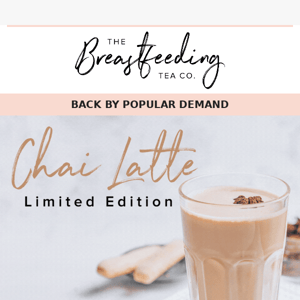 LIMITED EDITION CHAI LATTE IS BACK ☕️