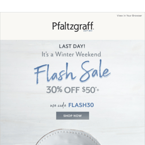 Flash Sale Savings End Tonight: 30% Off $50+