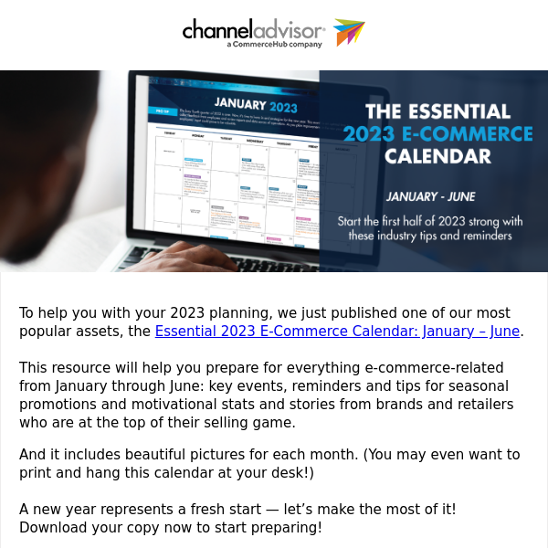 New year, new opportunities: ChannelAdvisor's 2023 E-commerce calendar is here