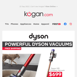 Dyson V10 Vacuum $699 (Don't Pay $999) Plus Free Shipping on More Dyson Vacuums