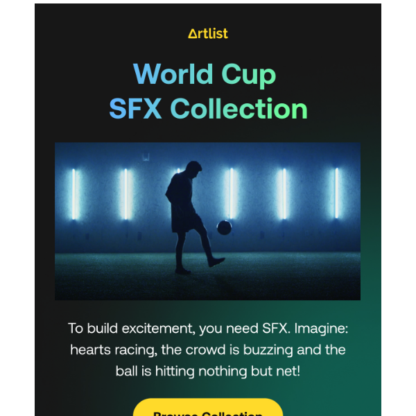 Artlist.io, get the SFX collection for the World Cup