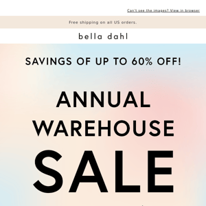 WAREHOUSE SALE STARTS TODAY!