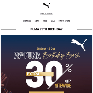 EXTRA 30% OFF 🎁 PUMA 75th Birthday Deals! 