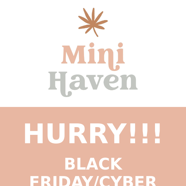 BLACK FRIDAY/CYBER MONDAY SALE ENDS TONIGHT!